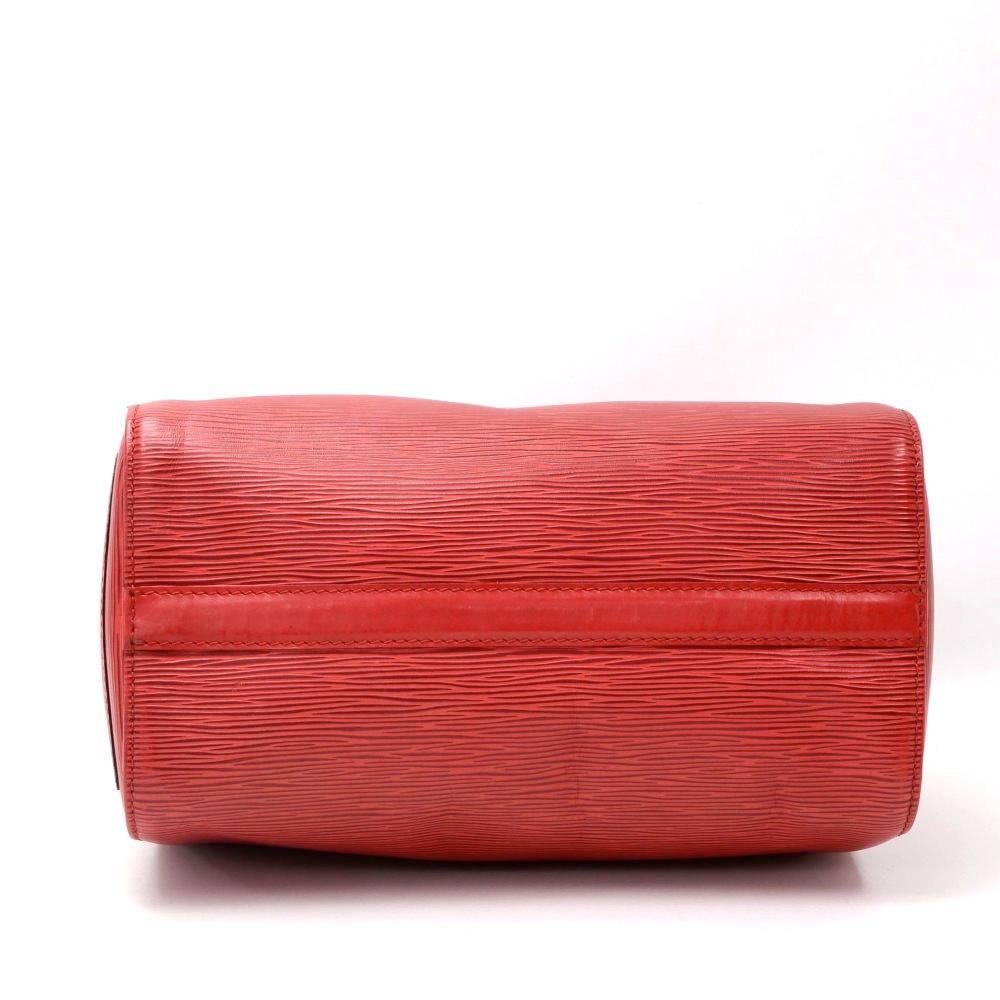 Vintage Louis Vuitton Speedy 25 Red Epi Leather City Hand Bag  1