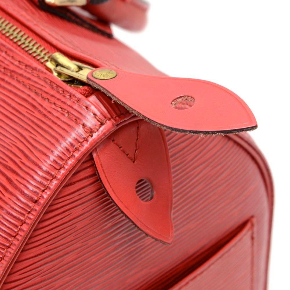 Vintage Louis Vuitton Speedy 25 Red Epi Leather City Hand Bag  2
