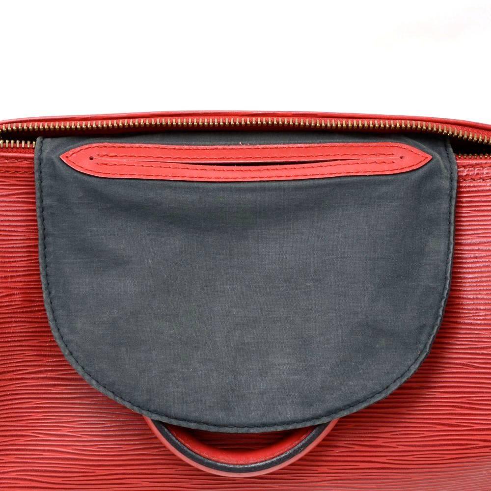 Vintage Louis Vuitton Speedy 25 Red Epi Leather City Hand Bag  4