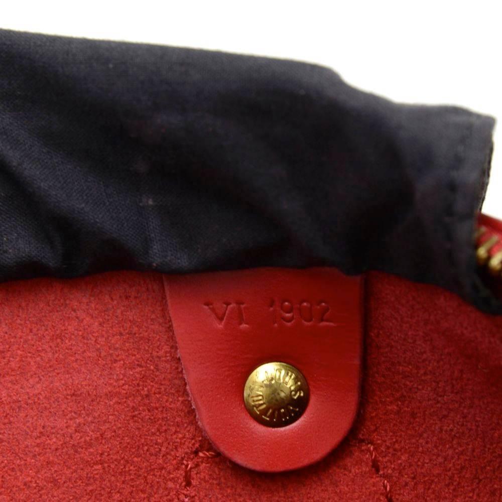 Vintage Louis Vuitton Speedy 25 Red Epi Leather City Hand Bag  5
