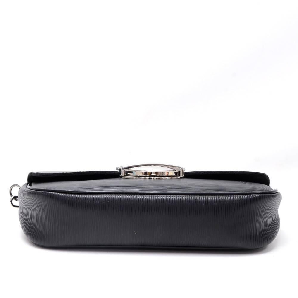 Louis Vuitton Pochette Montaigne Black Epi Leather Shoulder Hand Bag 1