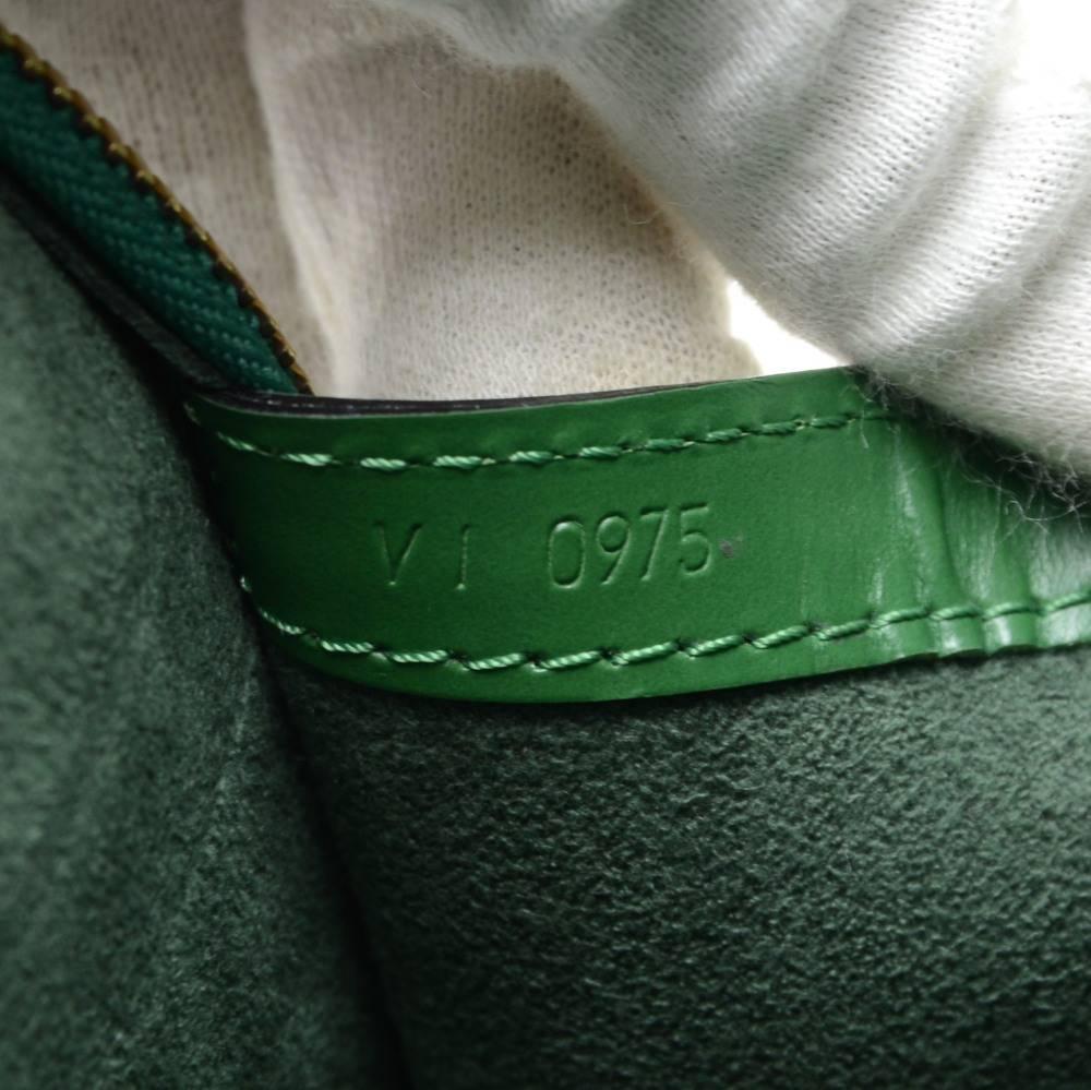 Vintage Louis Vuitton Lussac Green Epi Leather Large Shoulder Bag 4
