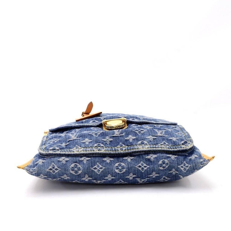 Louis Vuitton Flat Shopper Blue Monogram Denim Tote Hand Bag - 2006 Limited  at 1stDibs