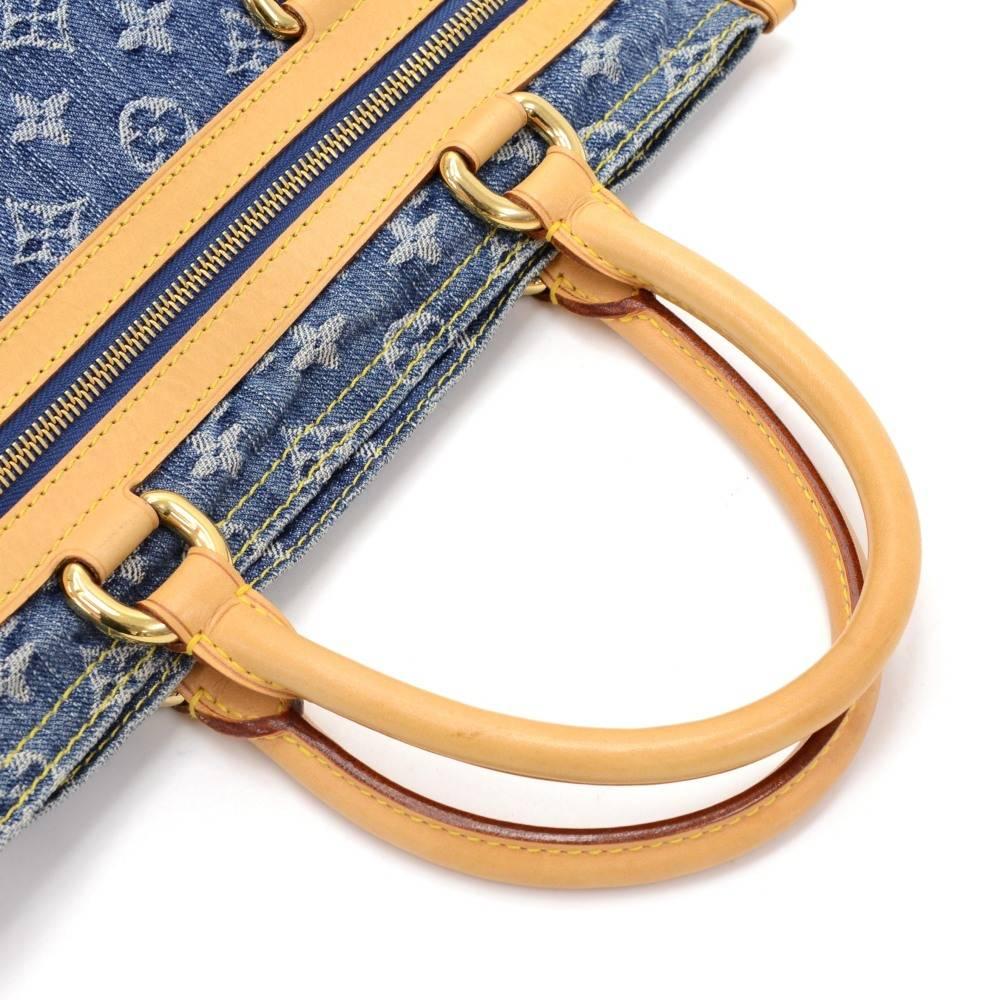 Gray Louis Vuitton Flat Shopper Blue Monogram Denim Tote Hand Bag - 2006 Limited