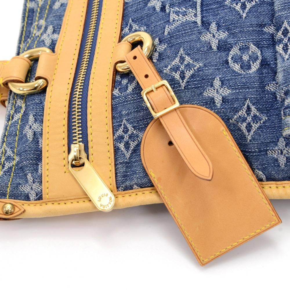 Women's Louis Vuitton Flat Shopper Blue Monogram Denim Tote Hand Bag - 2006 Limited 