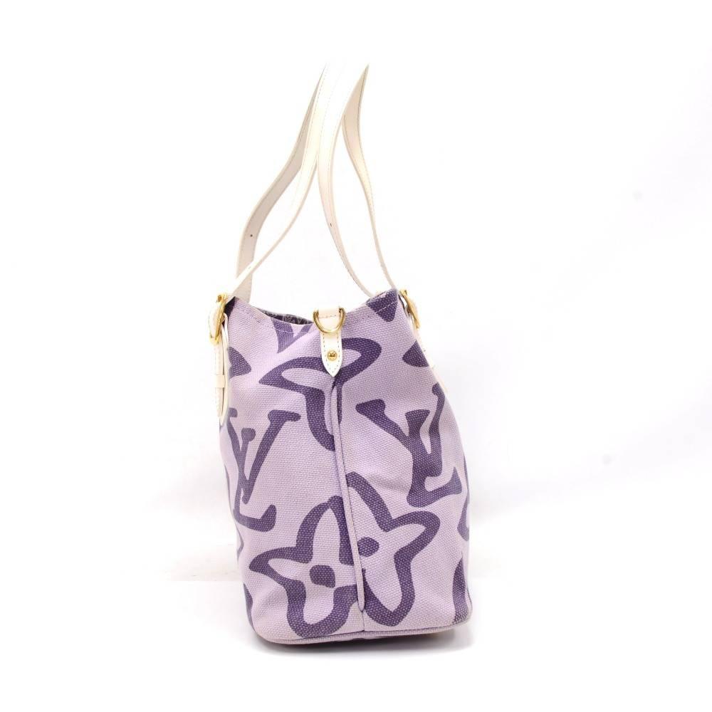 Louis Vuitton Tahitienne Cabas PM Leather x Cotton Tote Handbag – Limited In Good Condition In Fukuoka, Kyushu