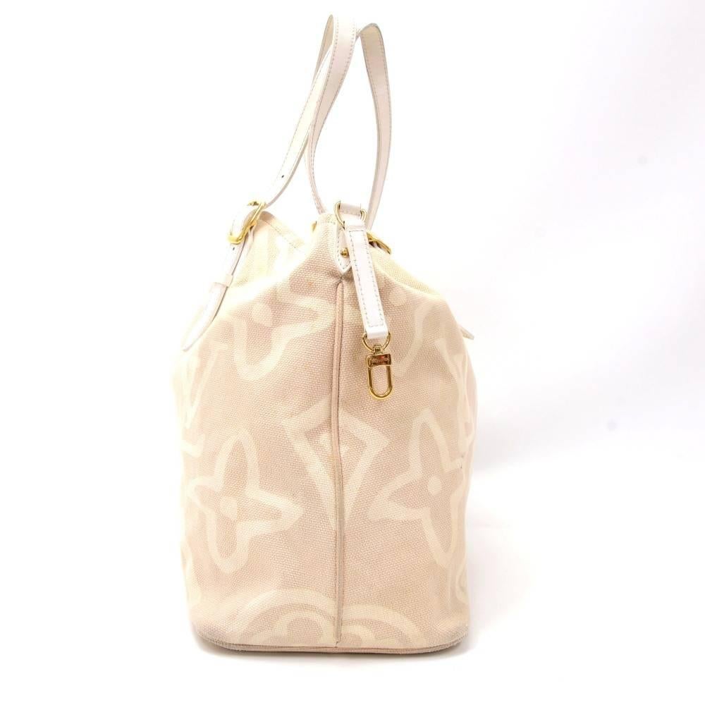 Louis Vuitton Tahitienne Cabas GM Leather x Cotton Tote Handbag - Limited In Good Condition In Fukuoka, Kyushu