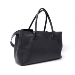 Chanel 14" Black Caviar Leather 2Way Bag + Pouch