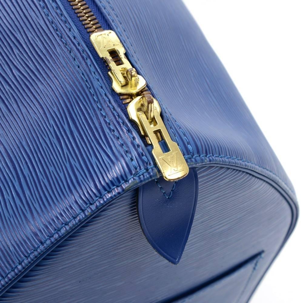 Vintage Louis Vuitton Keepall 45 Blue Epi Leather Duffle Travel Bag  4