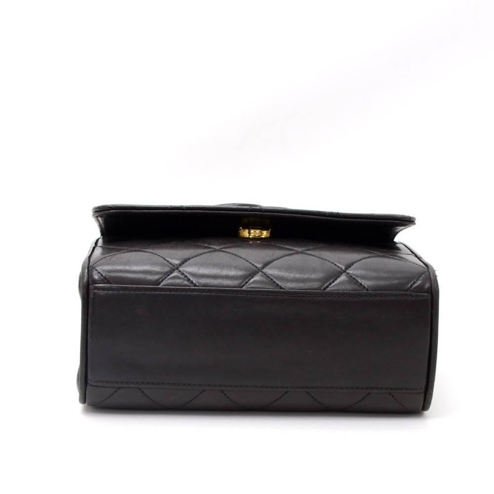 Vintage Chanel Black Quilted Leather Shoulder Pochette Bag 1
