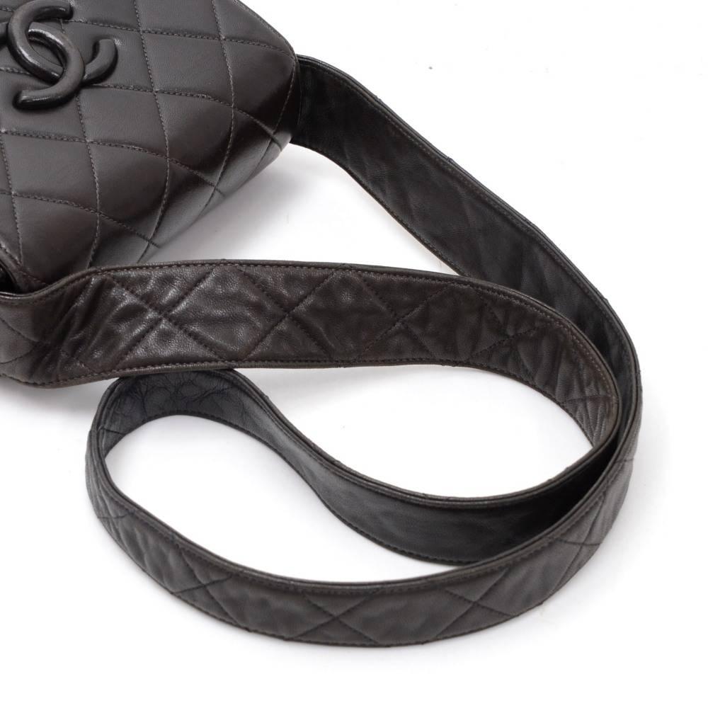 Vintage Chanel Black Quilted Leather Shoulder Pochette Bag 3