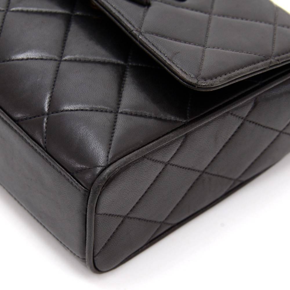 Vintage Chanel Black Quilted Leather Shoulder Pochette Bag 2