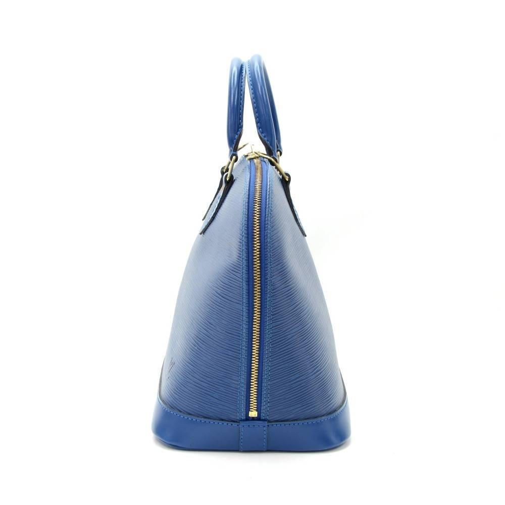Louis Vuitton Alma Blue Epi Leather Hand Bag In Good Condition In Fukuoka, Kyushu