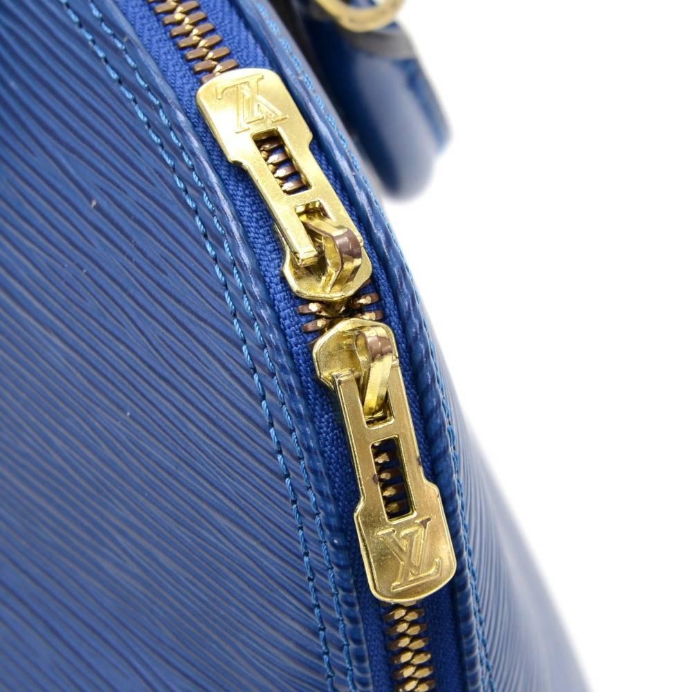 Louis Vuitton Alma Blue Epi Leather Hand Bag 3