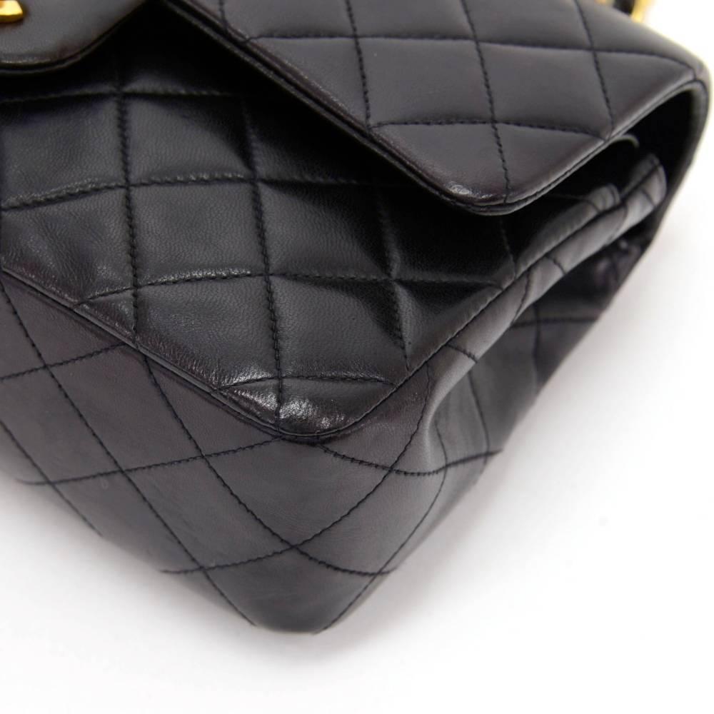Chanel 2.55 9” Double Flap Black Quilted Leather Shoulder Bag  1