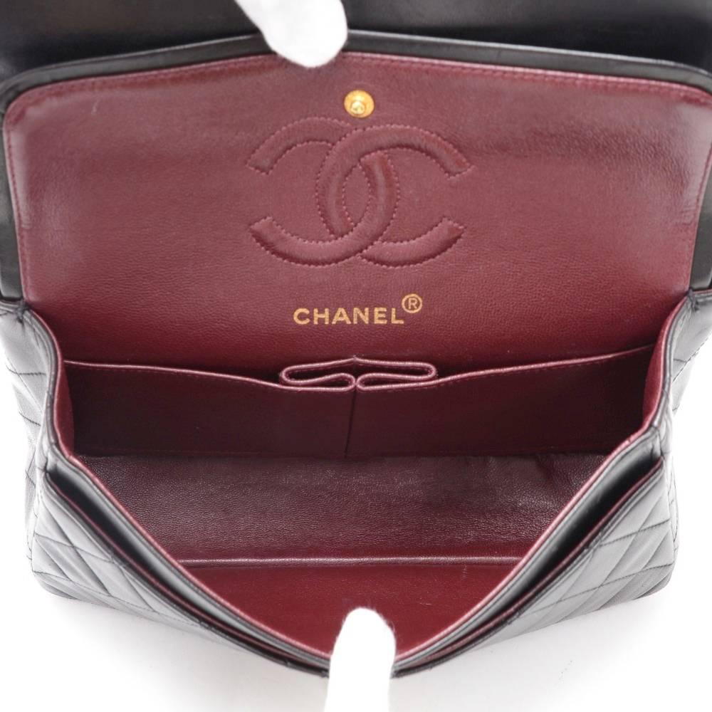 Chanel 2.55 9” Double Flap Black Quilted Leather Shoulder Bag  6