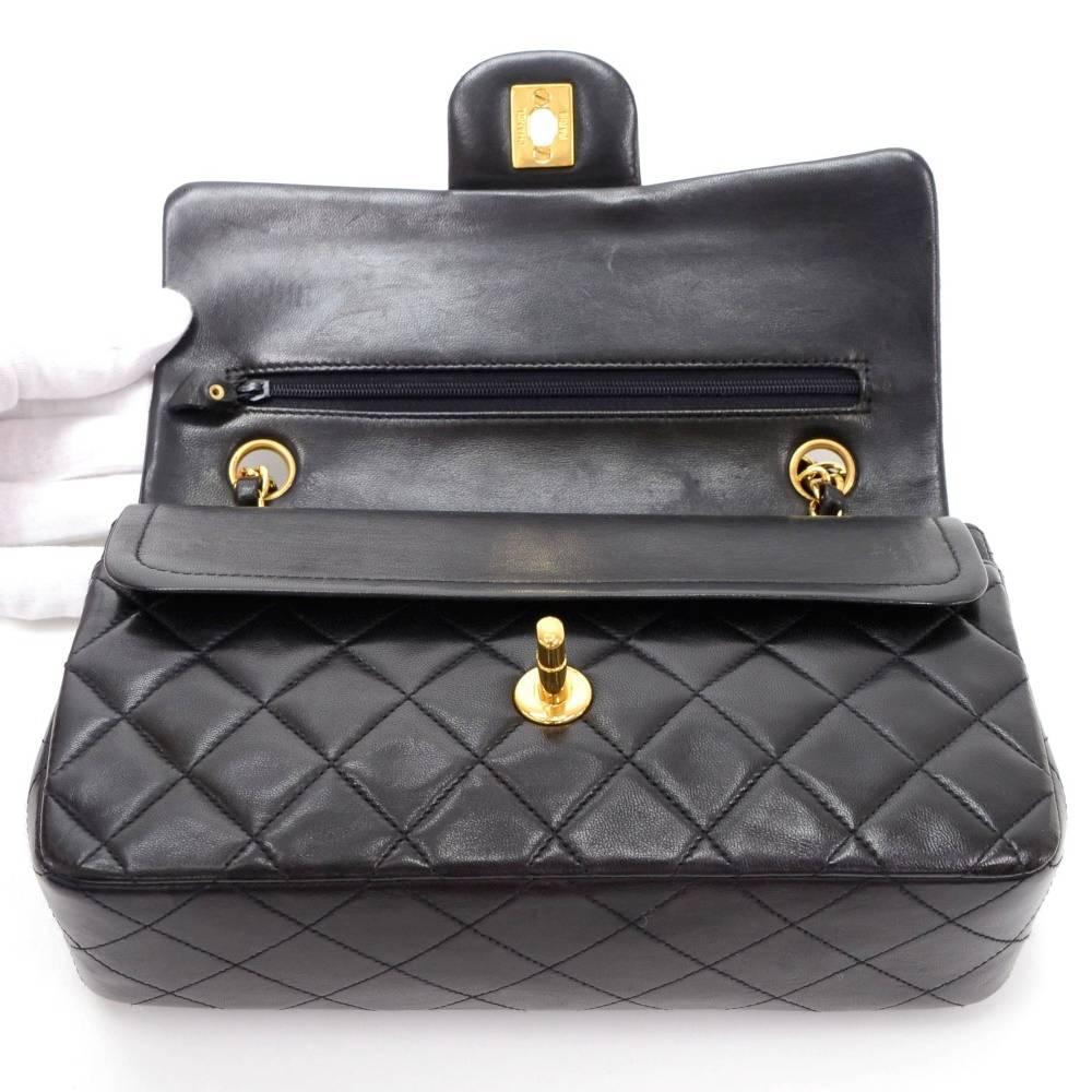 Chanel 2.55 9” Double Flap Black Quilted Leather Shoulder Bag  4