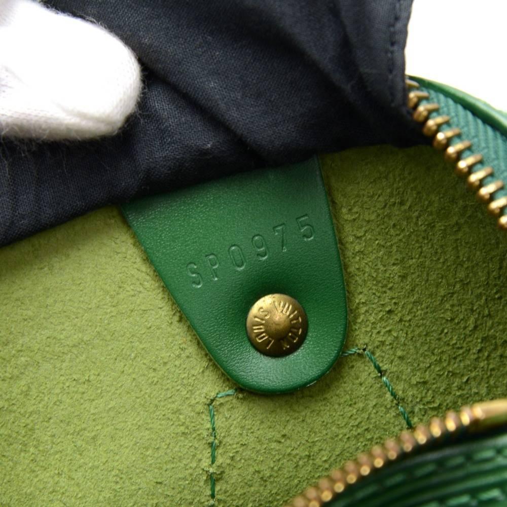 Vintage Louis Vuitton Speedy 25 Green Epi Leather City Hand Bag 4