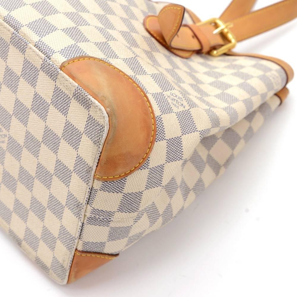 Louis Vuitton Hampstead MM White Azur Damier Canvas Large Shoulder Tote Bag 2