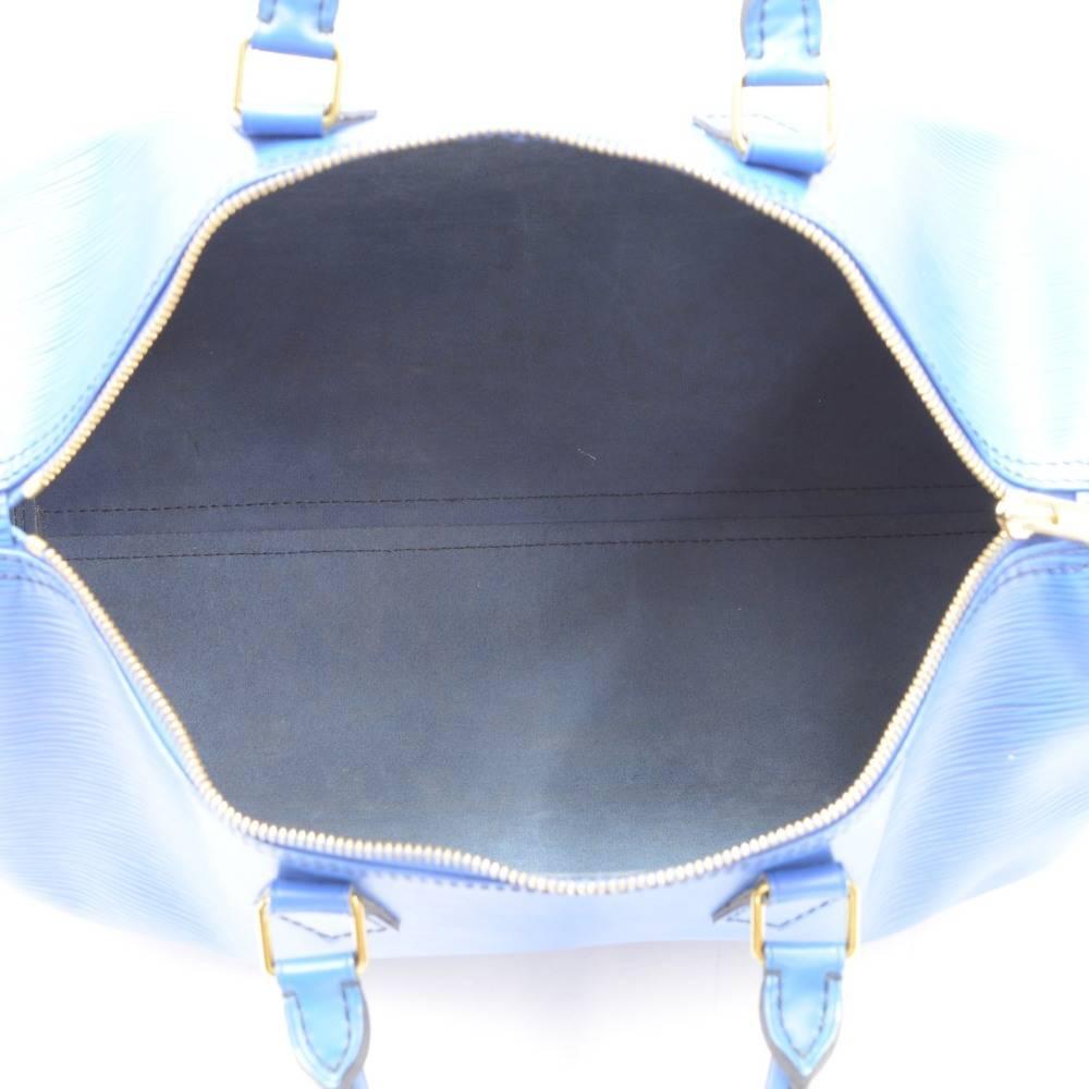 Vintage Louis Vuitton Speedy 35 Blue Epi Leather City Hand Bag 5