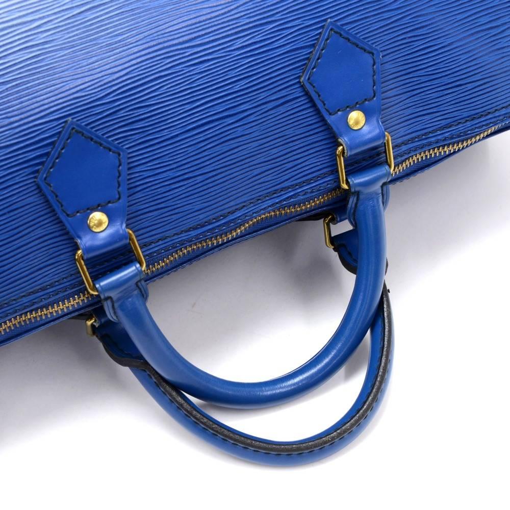Vintage Louis Vuitton Speedy 35 Blue Epi Leather City Hand Bag 1