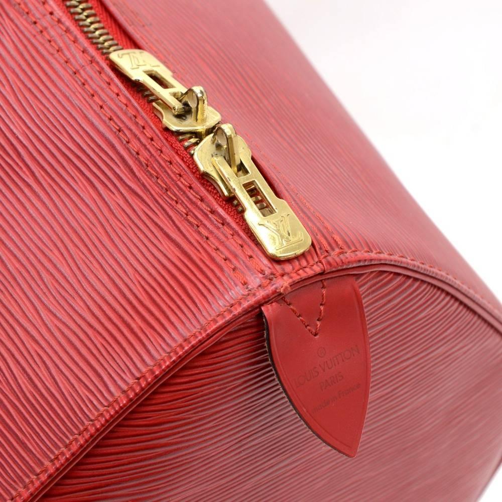 Women's Vintage Louis Vuitton Keepall 50 Red Epi Leather Duffle Travel Bag