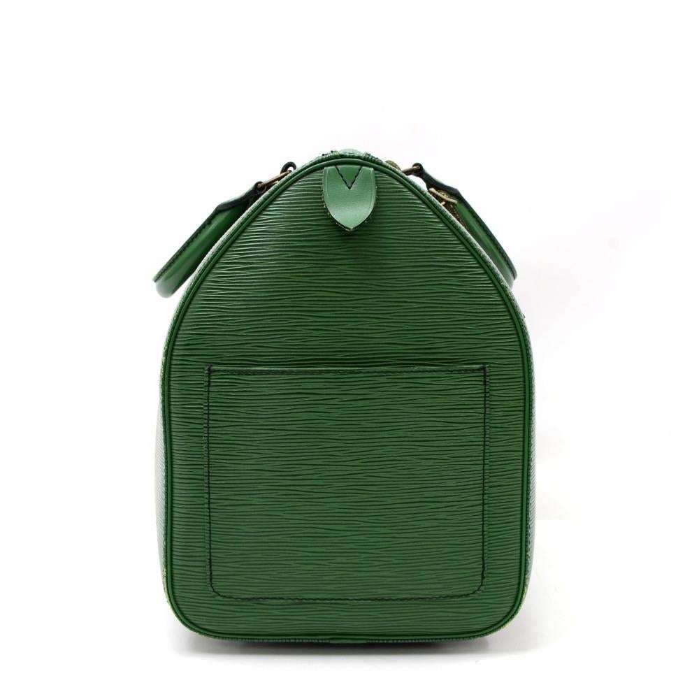 Vintage Louis Vuitton Keepall 45 Green Epi Leather Duffle Travel Bag In Fair Condition In Fukuoka, Kyushu