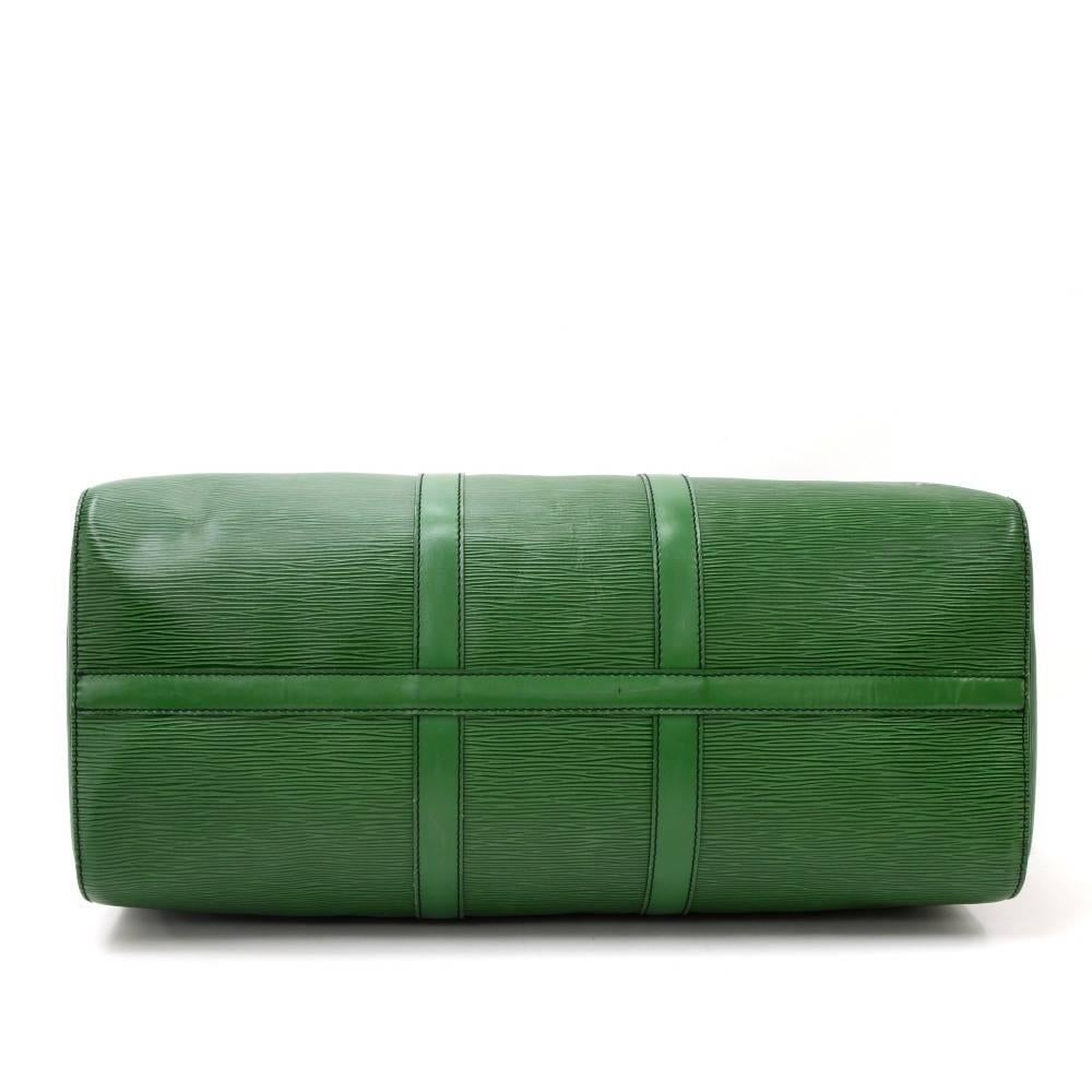 Women's or Men's Vintage Louis Vuitton Keepall 45 Green Epi Leather Duffle Travel Bag