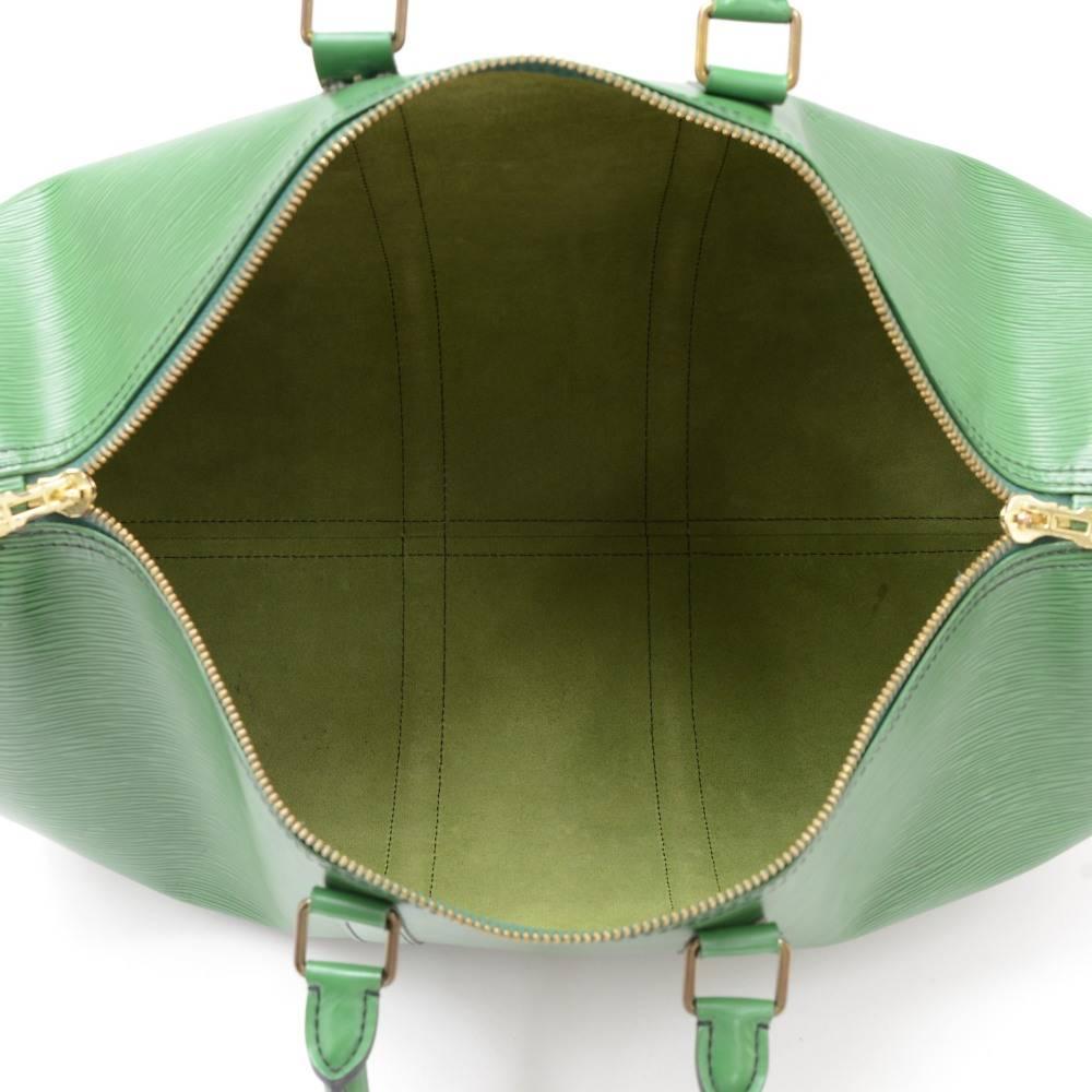 Vintage Louis Vuitton Keepall 45 Green Epi Leather Duffle Travel Bag 5