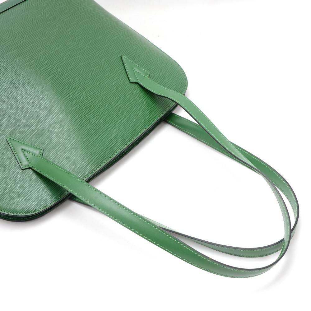 Vintage Louis Vuitton Lussac Green Epi Leather Large Shoulder Bag 3