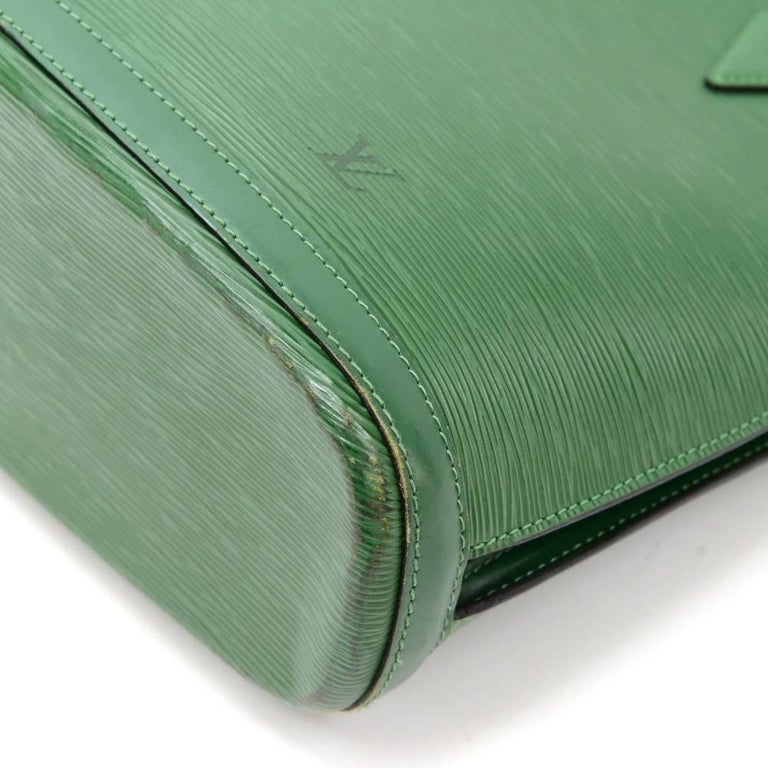 Vintage Louis Vuitton Lussac Green Epi Leather Large Shoulder Bag