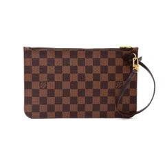 Used Louis Vuitton Ebene Damier Canvas Pouch For Neverfull GM Bag