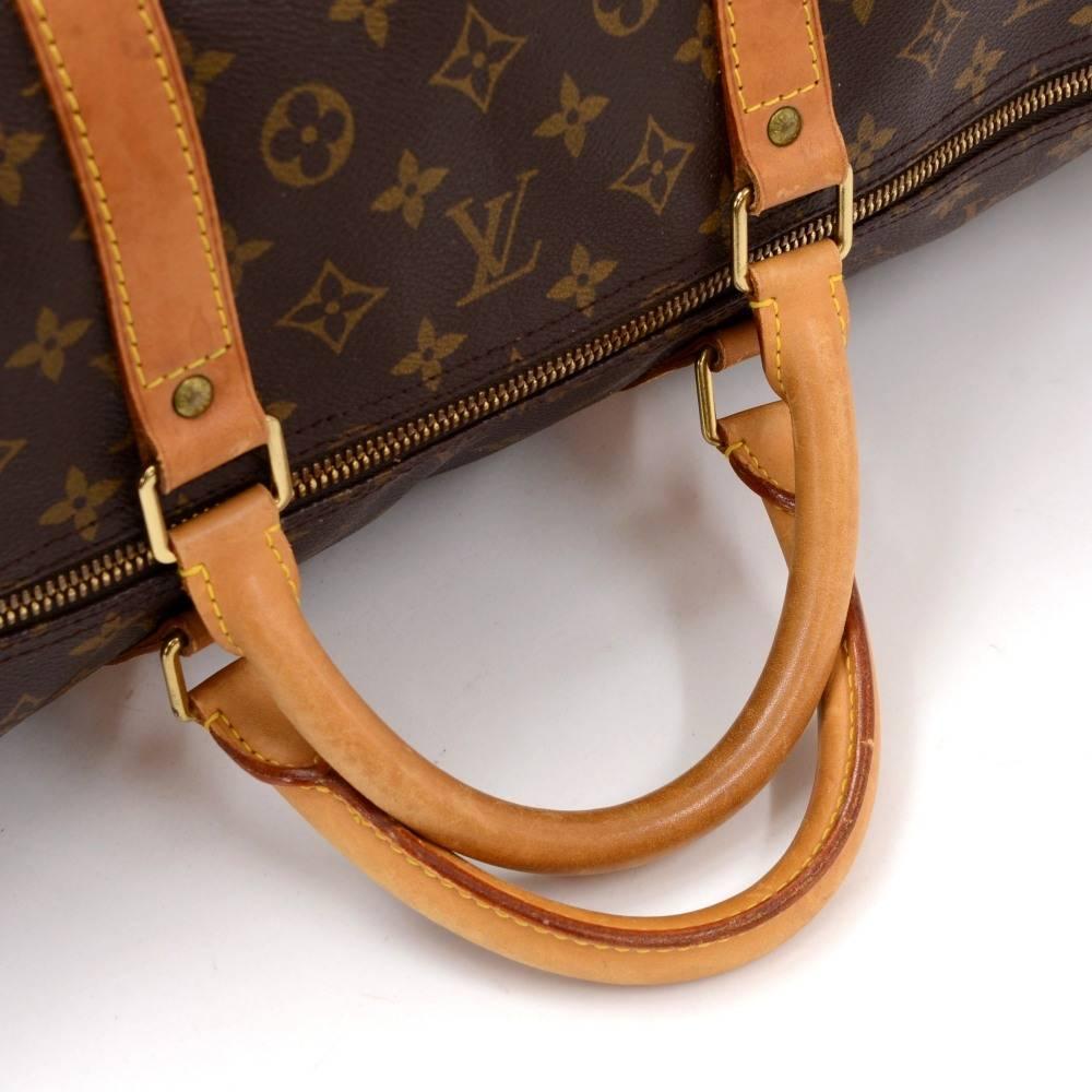 Women's or Men's Vintage Louis Vuitton Keepall 60 Bandouliere Monogram Canvas Duffel Travel Bag