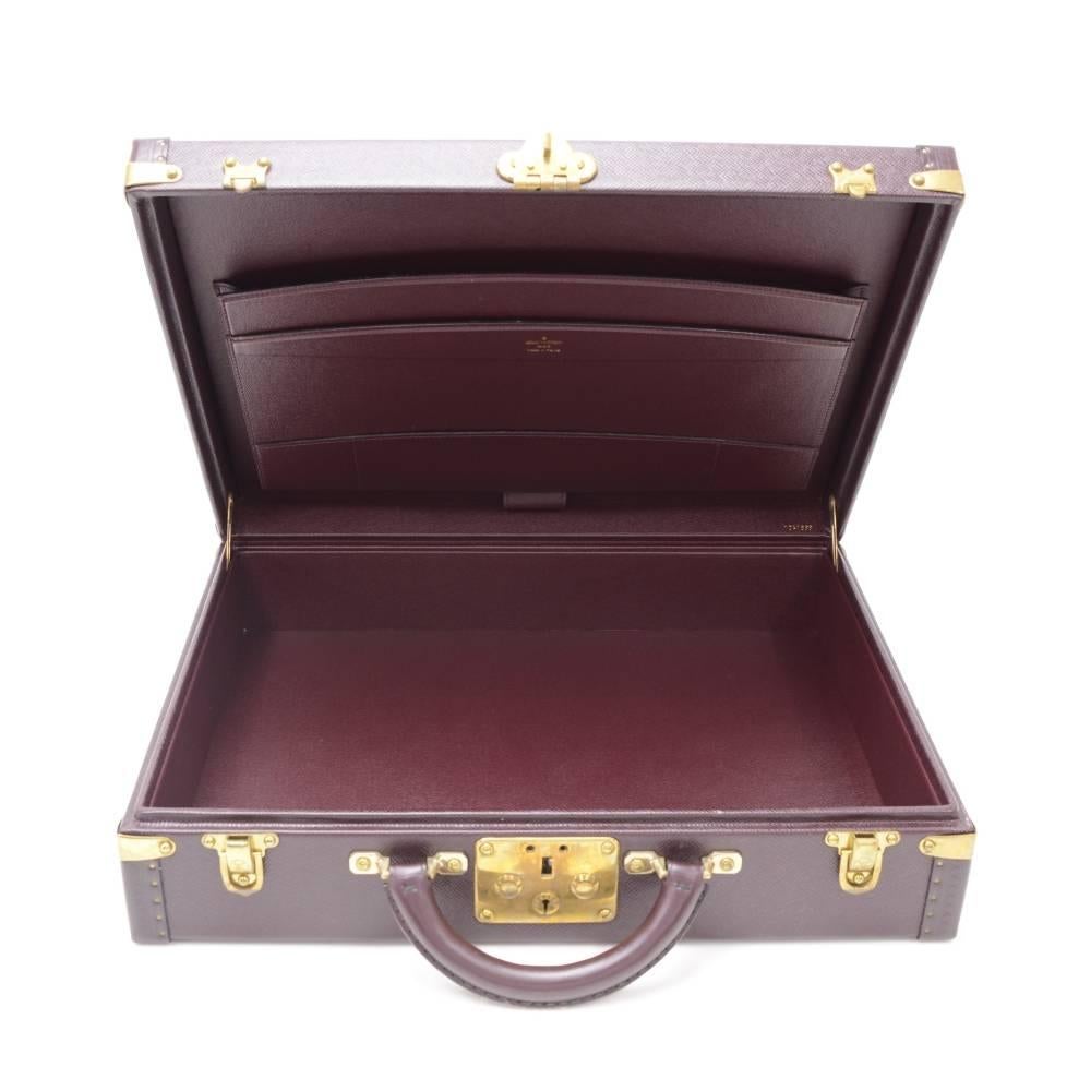 Louis Vuitton President Burgundy Taiga Leather Trunk Briefcase 4