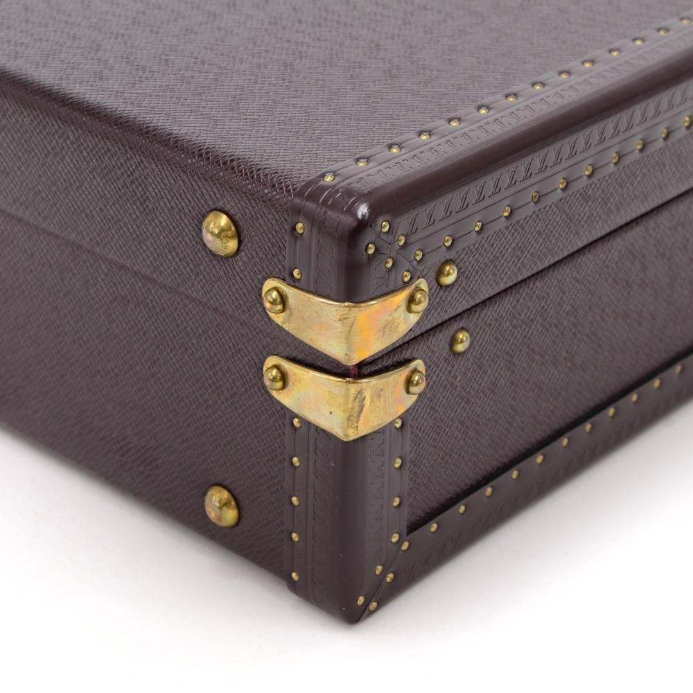 Men's Louis Vuitton President Burgundy Taiga Leather Trunk Briefcase