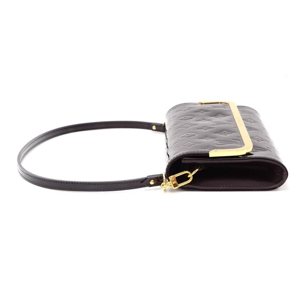 Black Louis Vuitton Rossmore MM Purple Amarante Fauviste Vernis Leather Hand Bag For Sale
