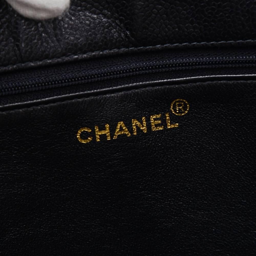 Chanel Jumbo XLarge Black Caviar Leather Tote Shoulder Bag 5