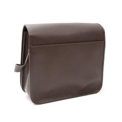 Louis Vuitton Andrei Chocolate Brown Taiga Leather Messenger Bag