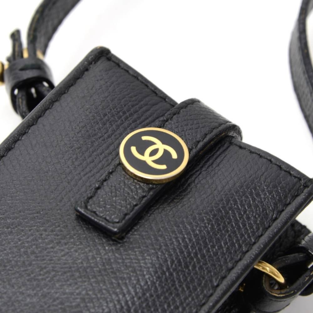 Chanel Black Calfskin Leather Mini Case 4