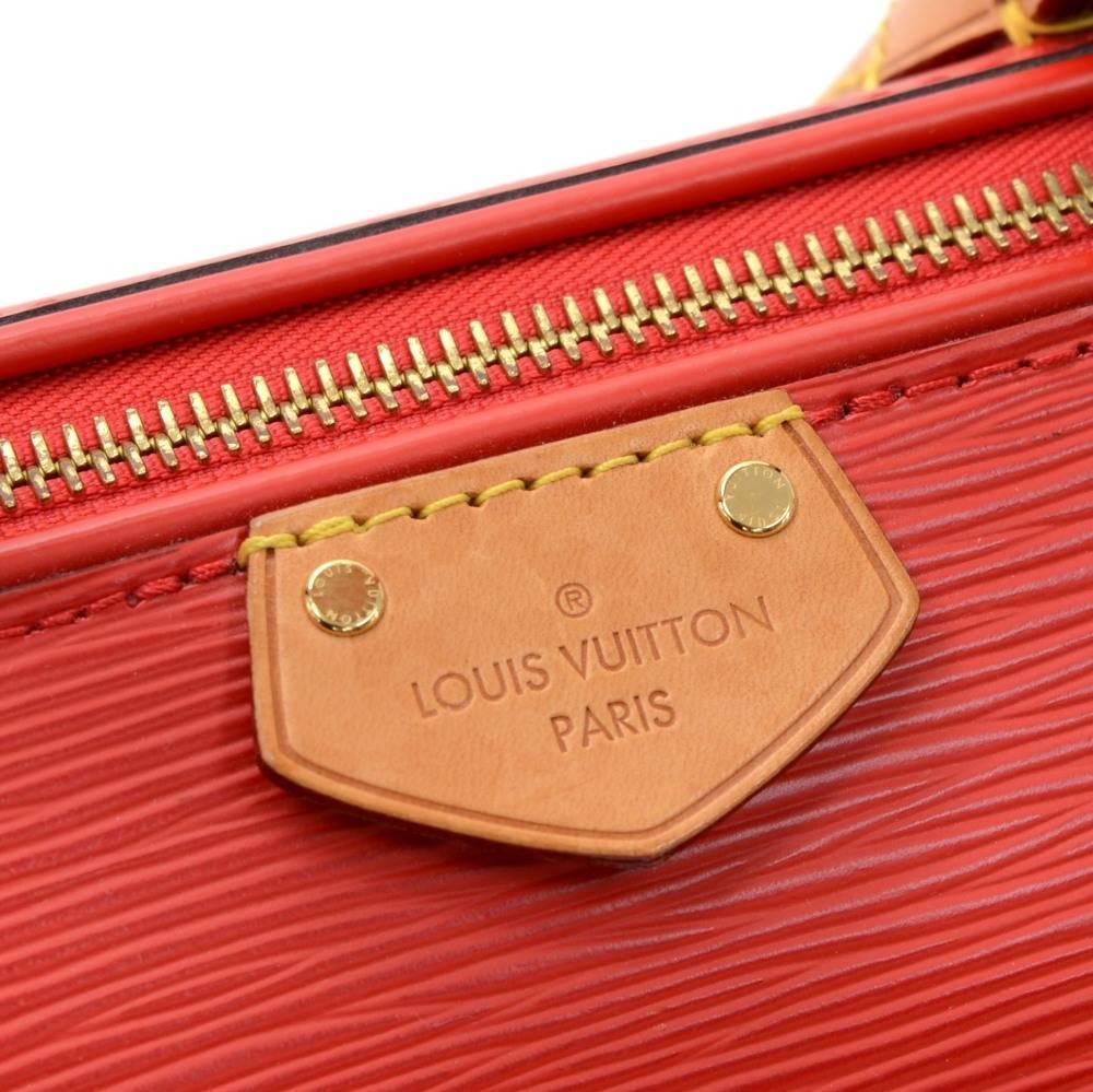 Louis Vuitton Doc BB Red Coquelicot Epi Leather Hand Bag + Strap For Sale 2