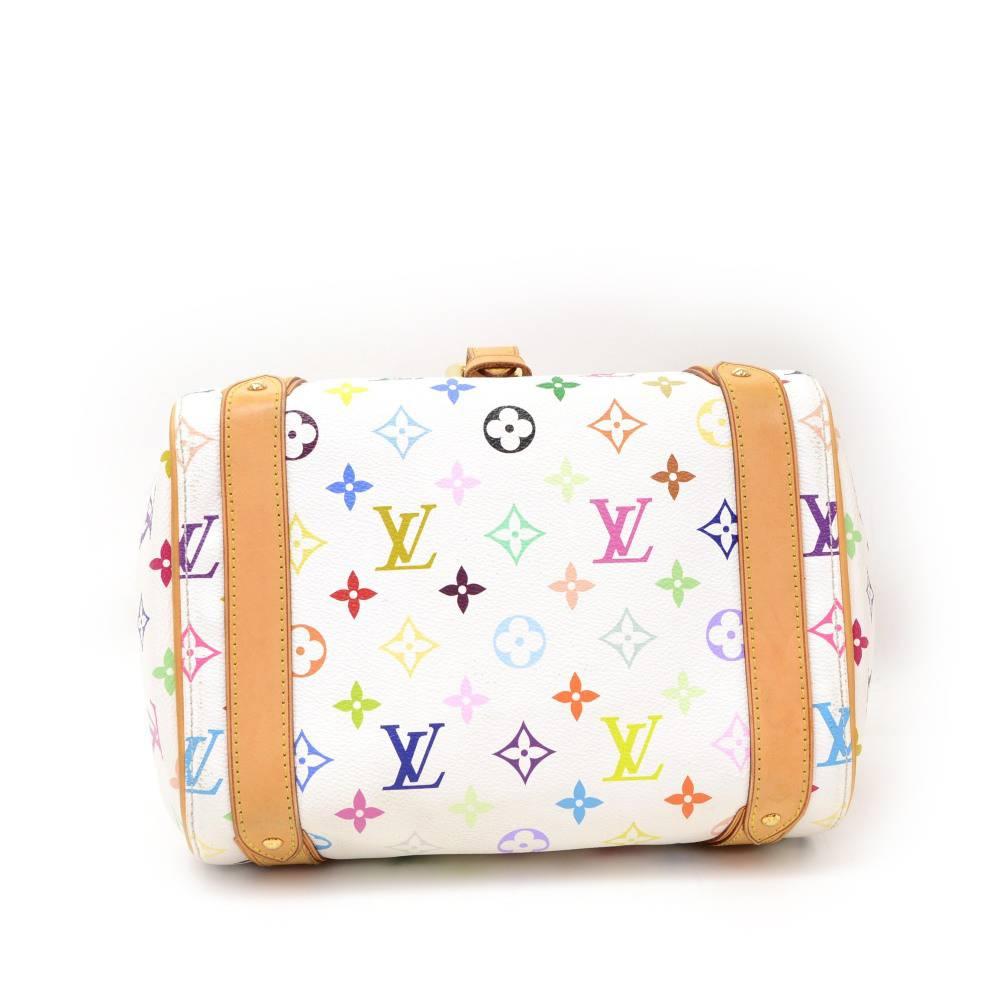 Louis Vuitton Priscilla White Multicolor Monogram Canvas Hand Bag 1