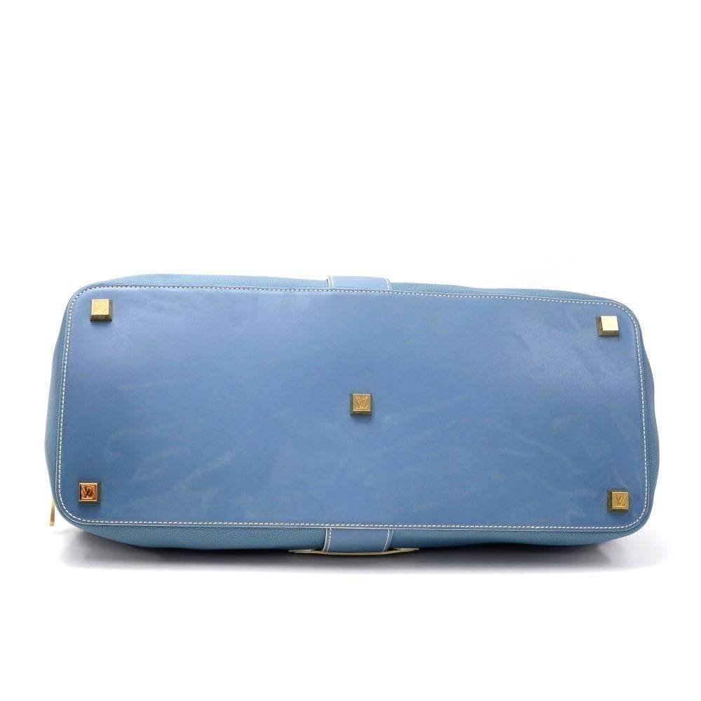 Women's or Men's Louis Vuitton L'lngenieux Blue GM Suhali Leather Hand Bag For Sale