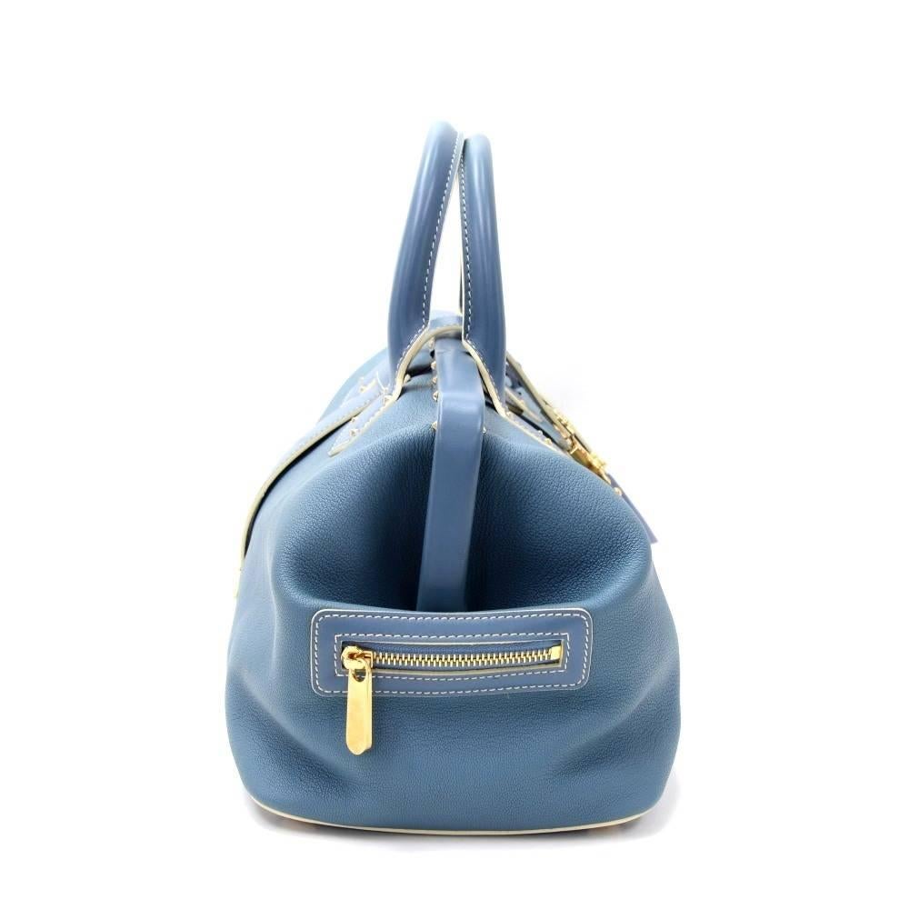 Louis Vuitton L'lngenieux Blue GM Suhali Leather Hand Bag In Excellent Condition For Sale In Fukuoka, Kyushu