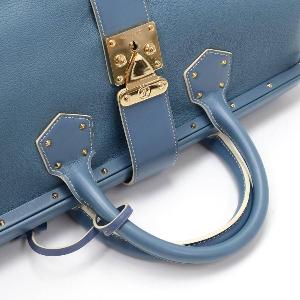 Louis Vuitton L'lngenieux Blue GM Suhali Leather Hand Bag For Sale 2