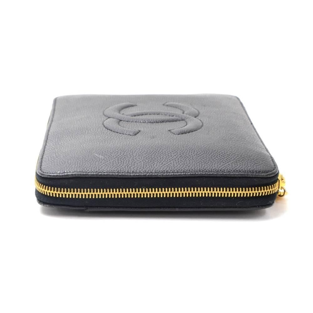 Women's Chanel Black Caviar Leather Zippy Organizer Wallet