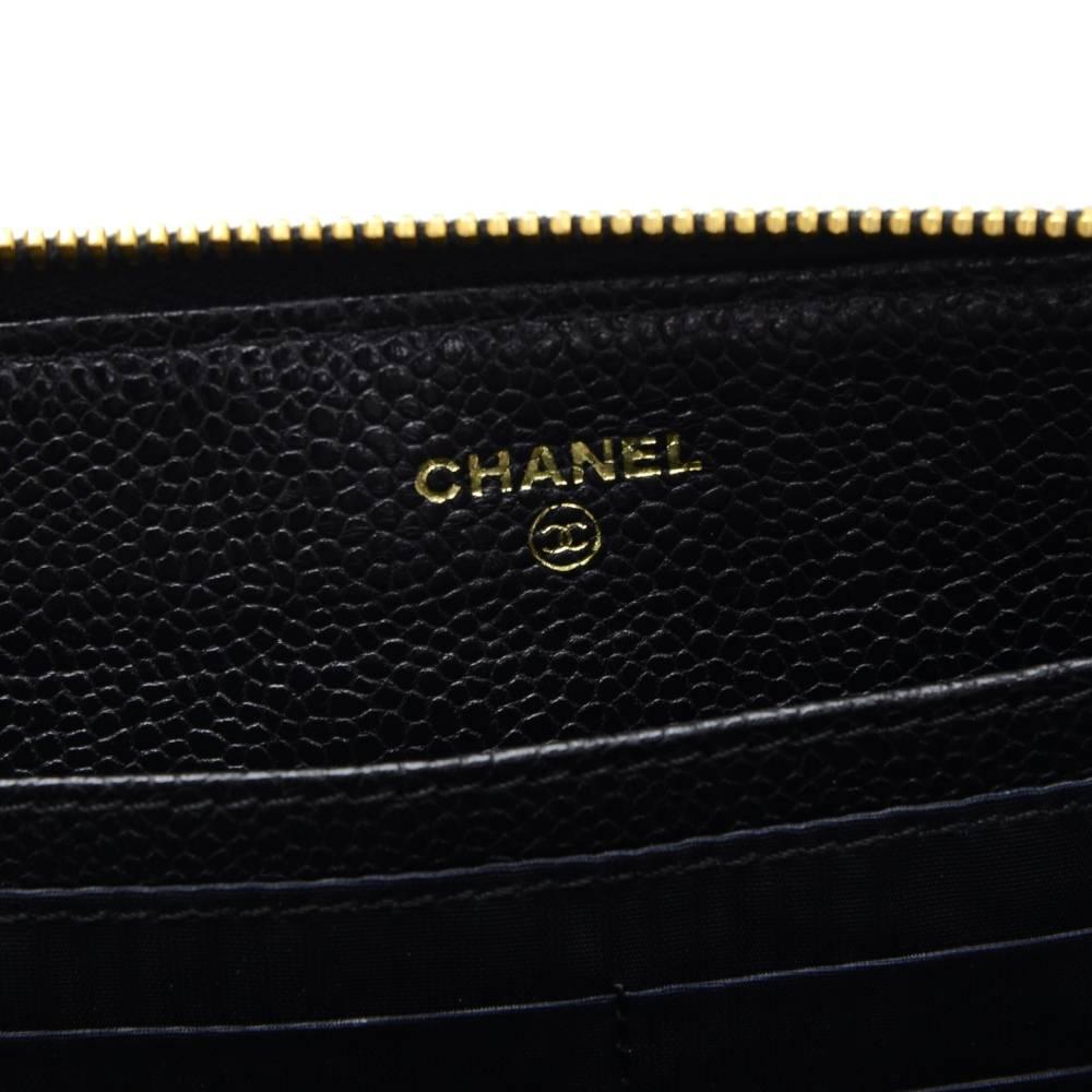 Chanel Black Caviar Leather Zippy Organizer Wallet 3