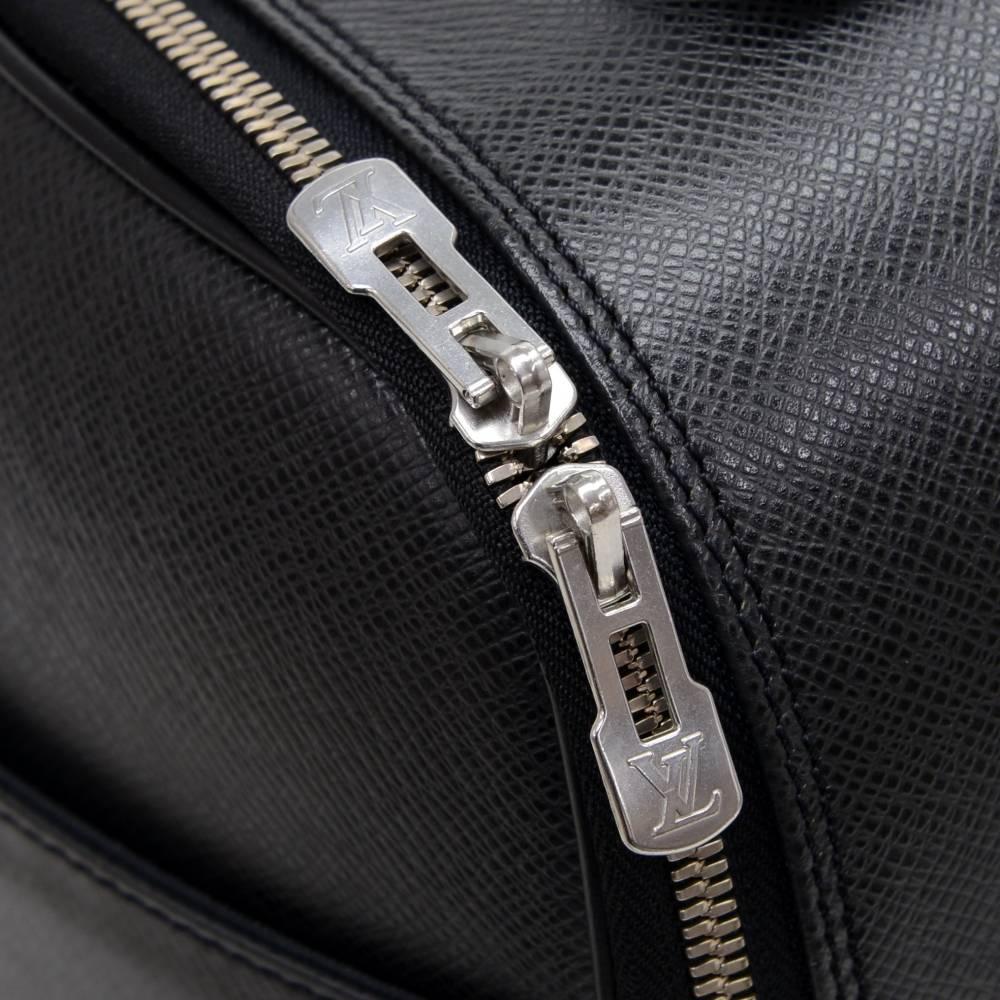 Louis Vuitton Black Taiga Leather Laptop Briefcase Bag + Strap 1