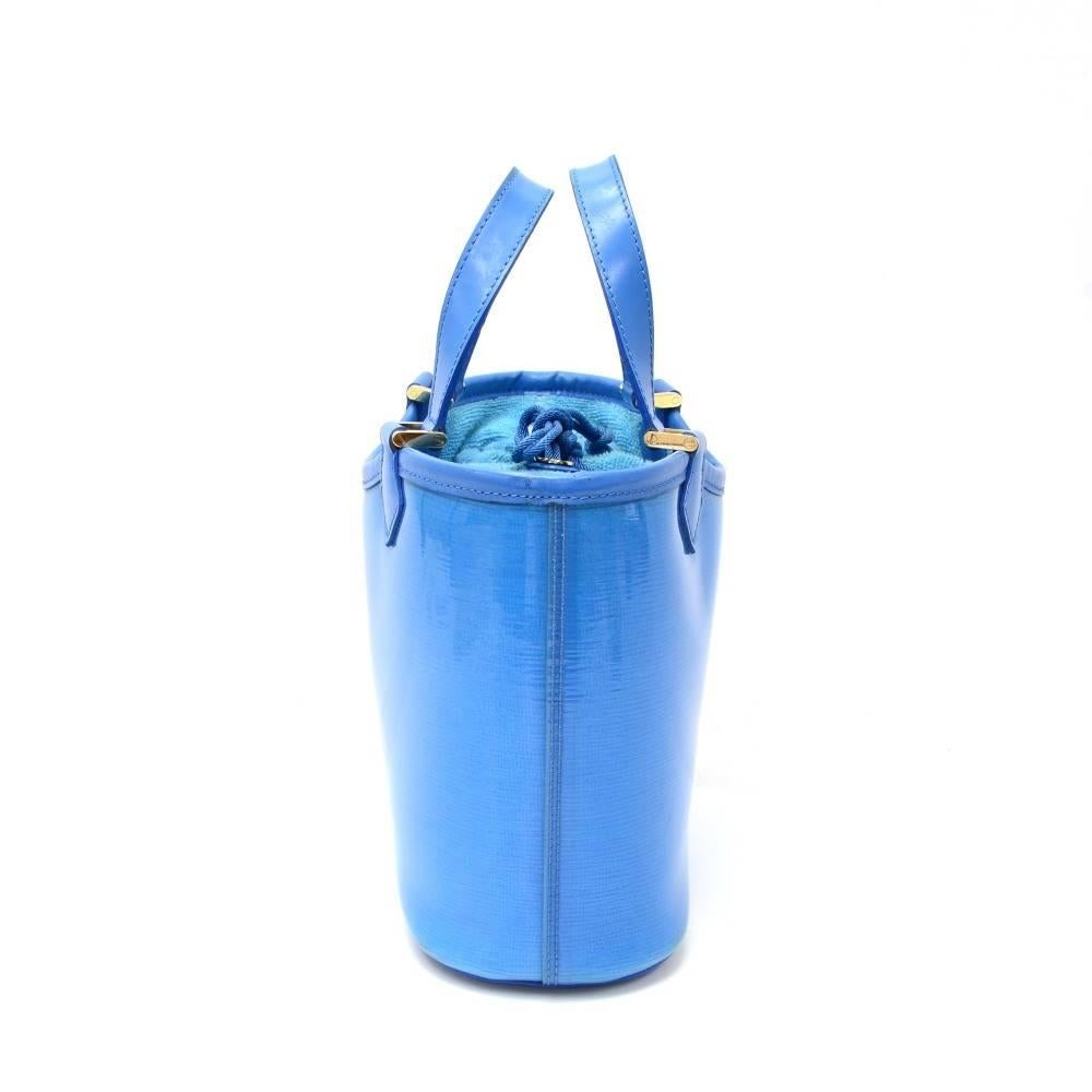 Louis Vuitton Plage Lagoon PM Blue Vinyl Beach Tote Handbag  1