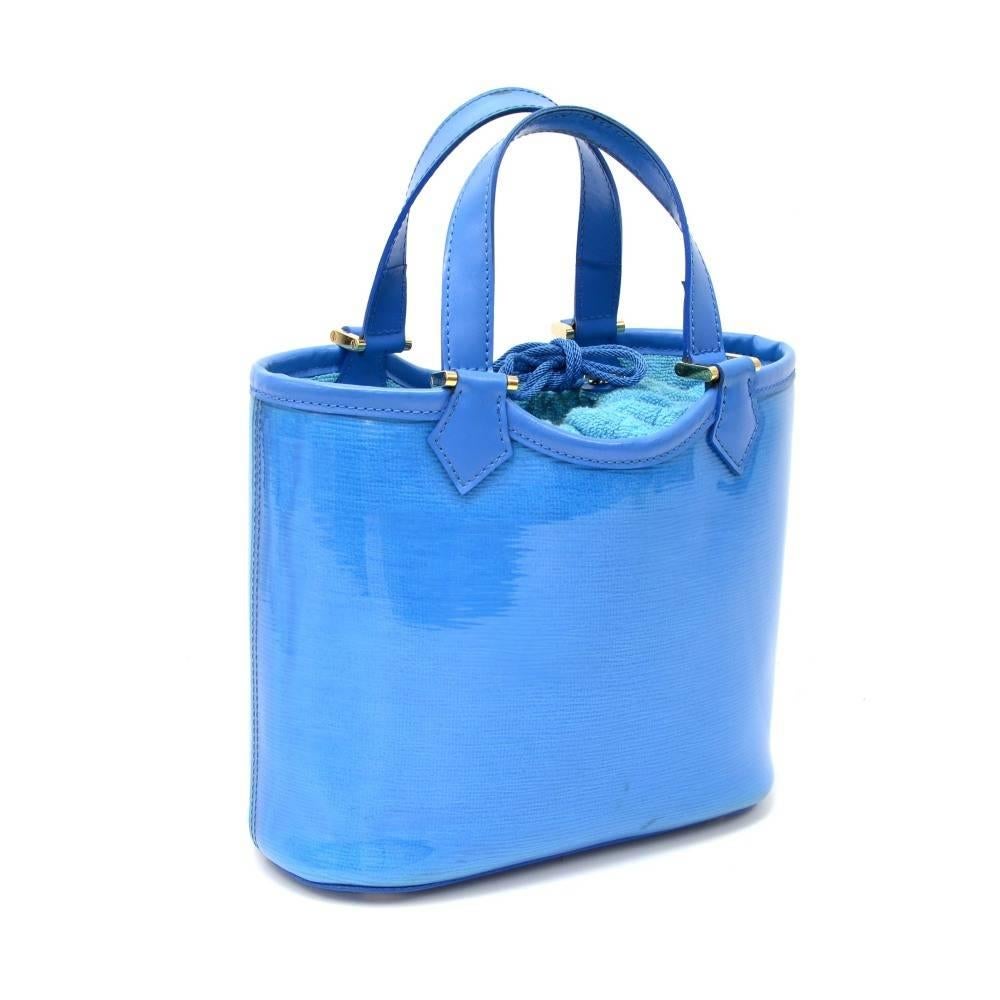 Louis Vuitton Plage Lagoon PM Blue Vinyl Beach Tote Handbag  In Good Condition In Fukuoka, Kyushu