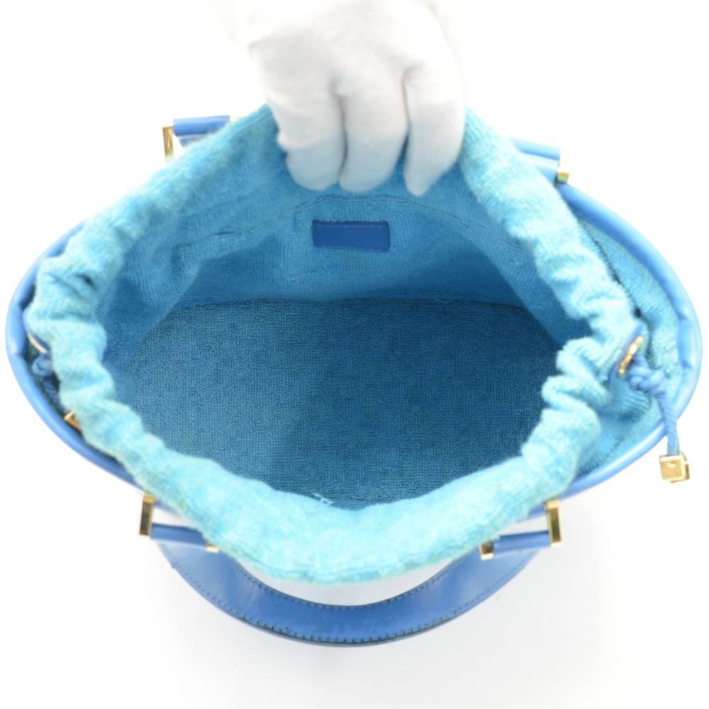 Louis Vuitton Plage Lagoon PM Blue Vinyl Beach Tote Handbag  6